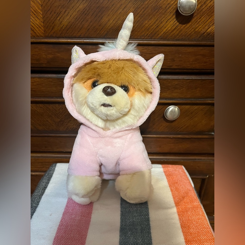 GUND World’s Cutest Dog Boo Pomeranian Plush 9” Zebra & Unicorn Outfits